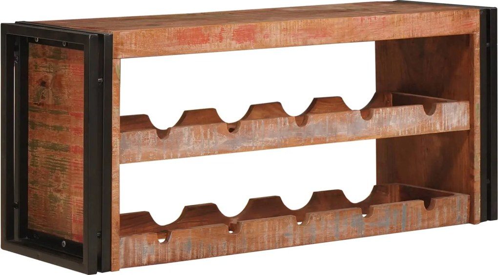 vidaXL Raft pentru vin Maro 100 x 45 x 33 cm Lemn recuperat solid