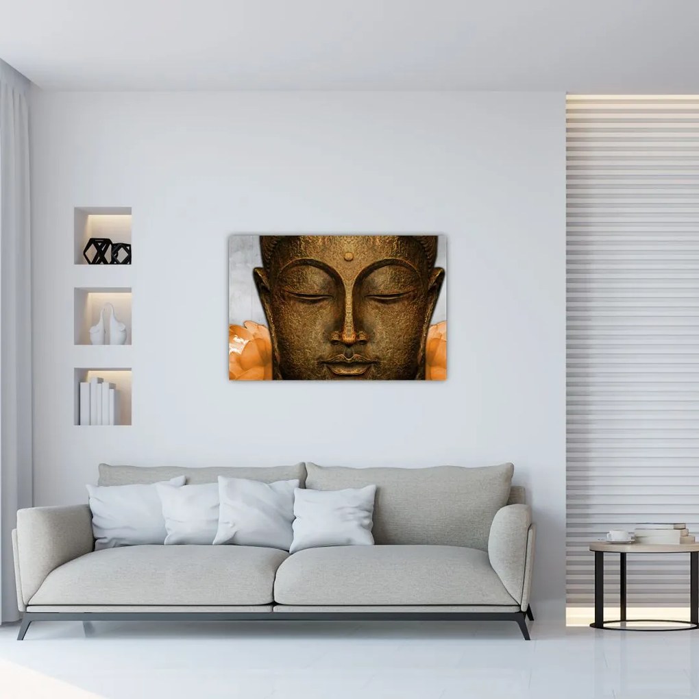 Tablou cu statuie cu detaliu a feței (90x60 cm)
