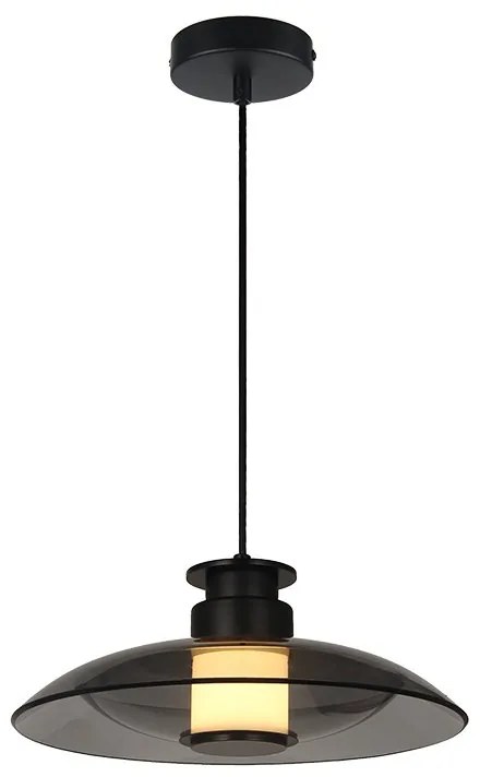 Lustra Suspendata LED, Ambientala, Sticla Fumurie, 10W, ZB-25142