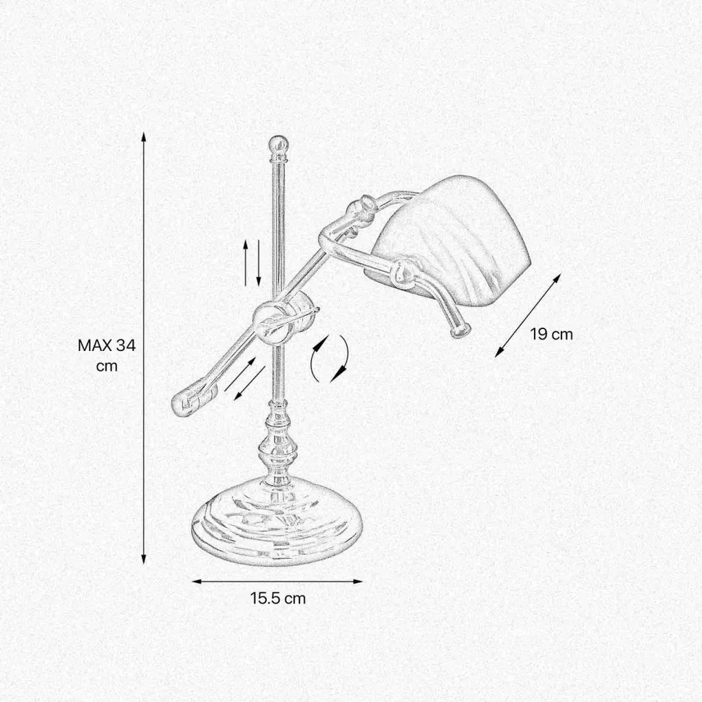 Lampa de birou din alama design clasic Banker