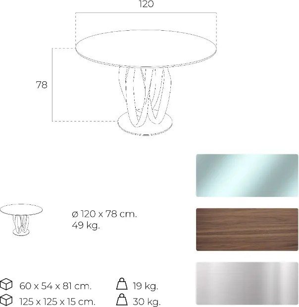 Masa dining design deosebit Ben, 120cm AC 1021