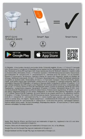 SET 3x Bec de iluminat cu LED SMART + GU10/5W/230V 2700K-6500K - Ledvance