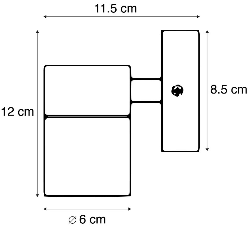Lampă de perete exterioară din oțel IP44 - Solo