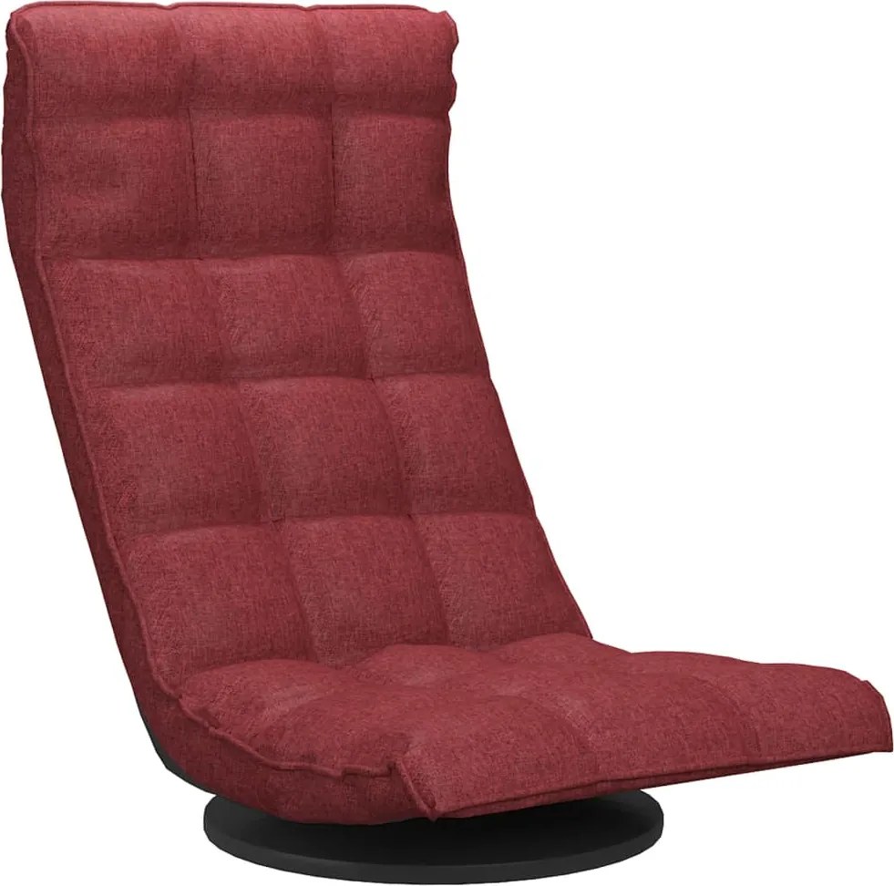 vidaXL Scaun de podea pivotant, roșu vin, material textil