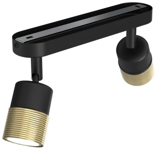 Spot MIZU 2xGU10/8W/230V negru/alamă