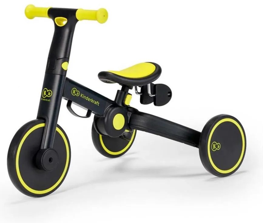 Tricicletă pentru copii 3v1 4TRIKE galbenă/neagră KINDERKRAFT