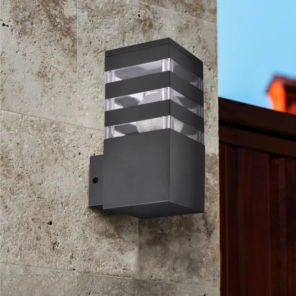 Aplica de perete exterior TEKSAS 1xE27/12W/230V IP44 antracit