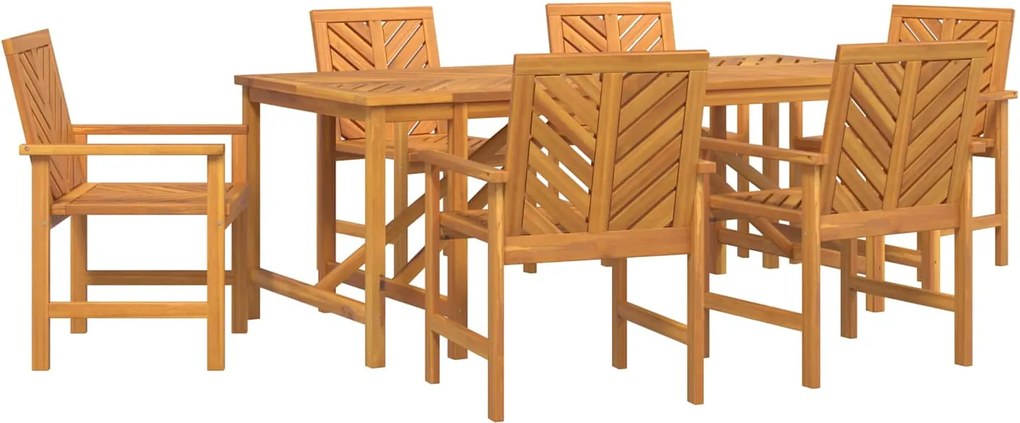 vidaXL Set de masă pentru grădină 7 pcs Maro Lemn Solid de Acacia