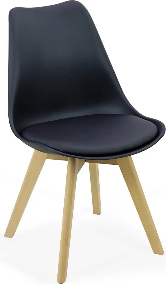 Scaun dining Yara, negru, piele ecologica