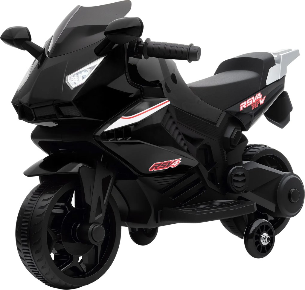 AIYAPLAY Motocicletă electrică pentru copii, claxon, faruri, funcție muzicală, 2,5 km/h, negru | Aosom Romania