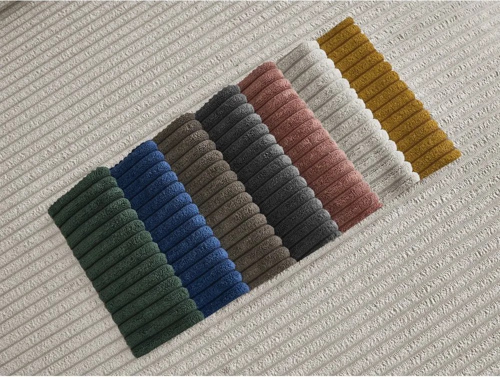 Canapea bej cu tapițerie din catifea reiată 250 cm Tina – Bobochic Paris