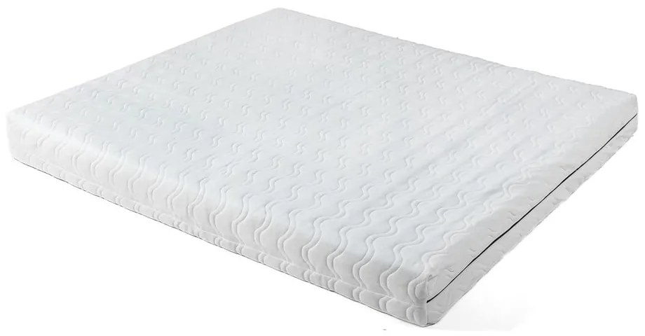 Pat dublu tapițat bej cu saltea și somieră 180x200 cm Noira Slim - Bonami Selection