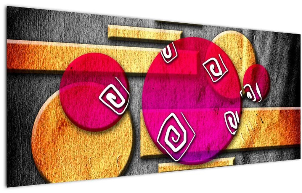 Tablou abstract cu simboluri istorice (120x50 cm)