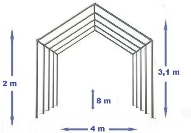 Cort evenimente, 4x8 M, Cort PE, Alb,