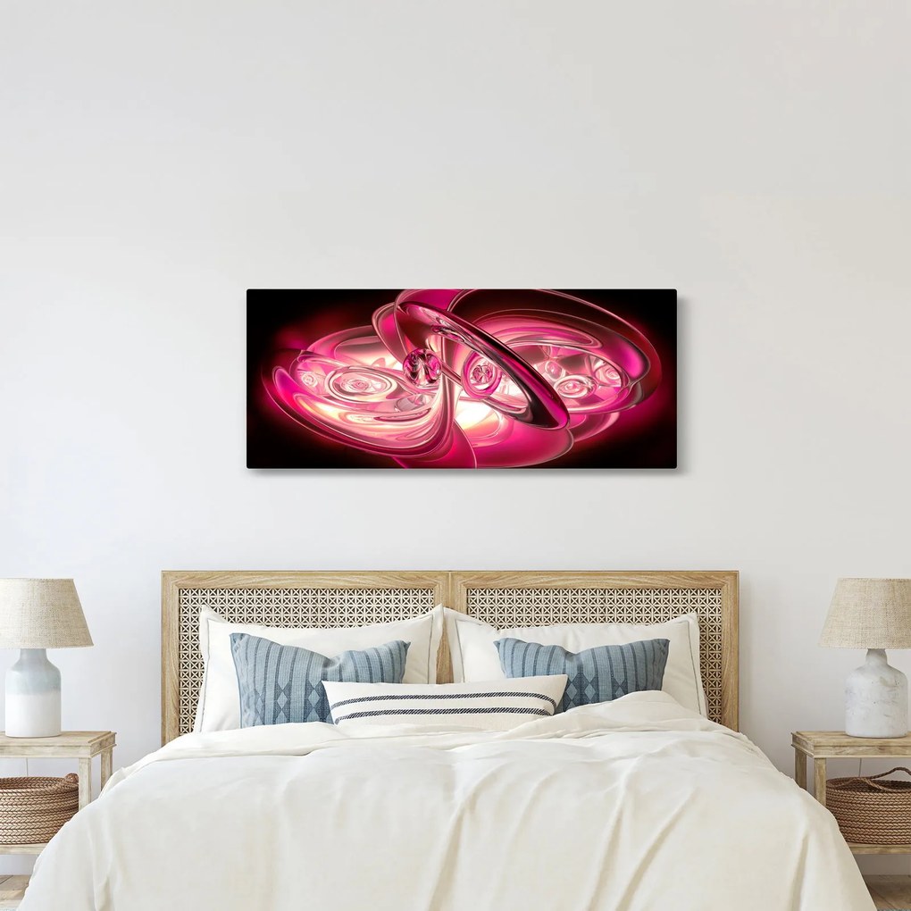 Tabloul cu fractali roz (120x50 cm)