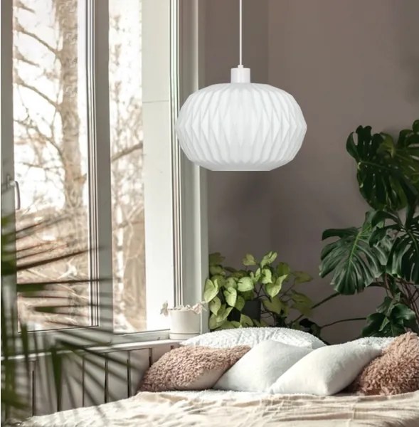 Lustră pe cablu CARSON 1xE27/40W/230V, albă
