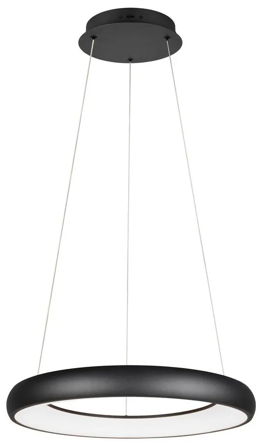 Lustră negru-mat LED cu intensitate reglabilă cu abajur din metal ø 62 cm Cardona – Trio