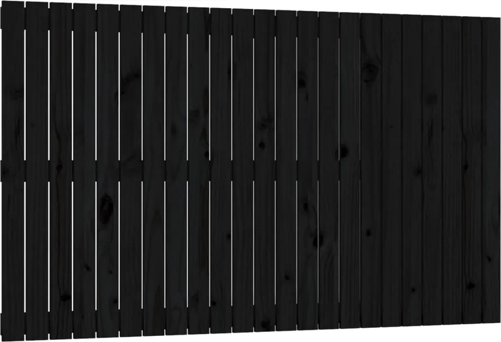 vidaXL Tăblie de pat pentru perete, negru, 147x3x90 cm, lemn masiv pin