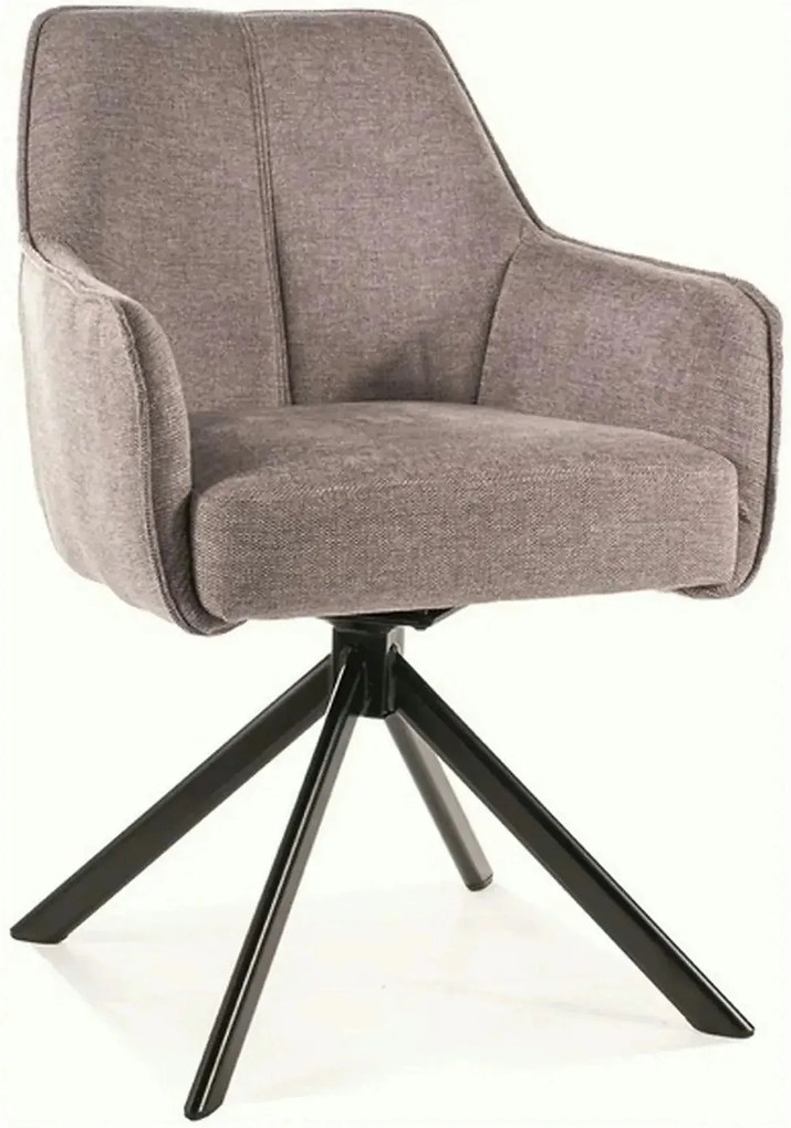 Scaun NOTTI, gri/negru, stofa clasica/metal, 55x45x83 cm