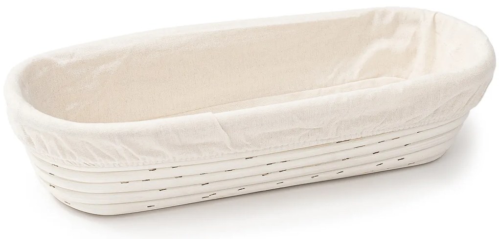 HOME ELEMENTS Coș oval cu inserție din țesătură, 35 x 14 cm x 7,5 cm, L