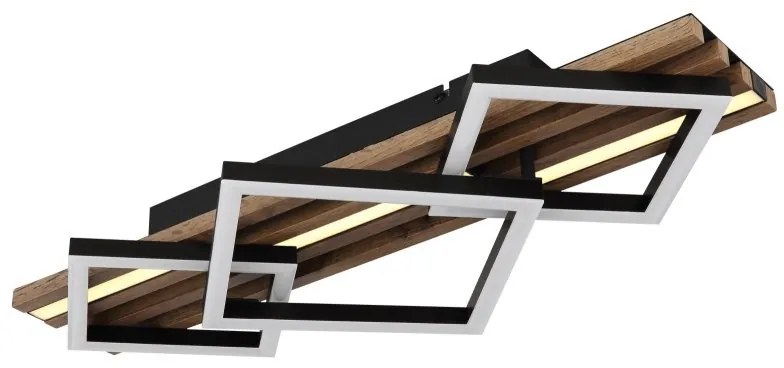 Plafoniera LED riflaj MDF cu efect de lemn OBRIEN