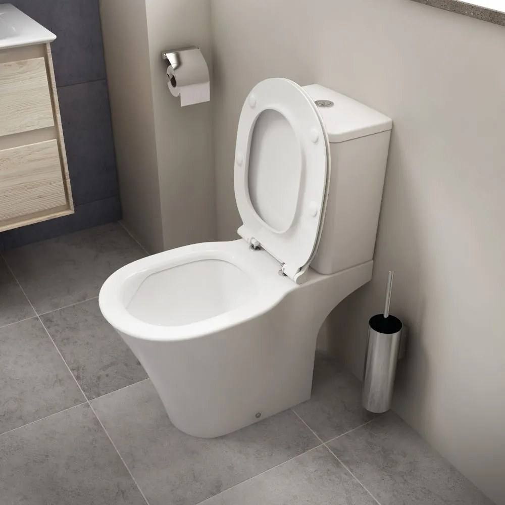 Vas wc stativ Ideal Standard Connect Air AquaBlade alb lucios cu rezervor si capac inclus