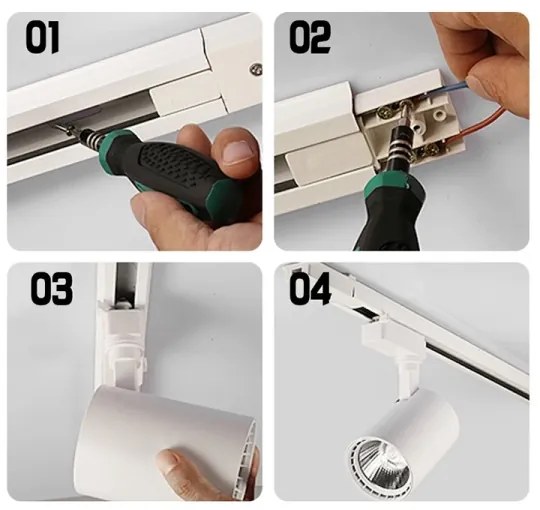 Spot în sistem de șină 4xGU10/25W/230V negru