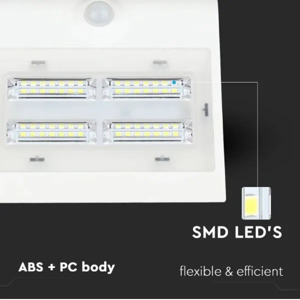 LED lampă solară de perete cu senzor LED/3W/3,7V 3000/4000K IP65 albă