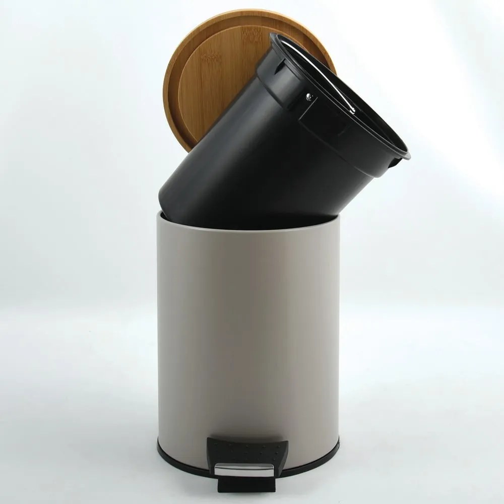 Coș de gunoi taupe cu pedală din oțel 5 l Adonis – Spirella