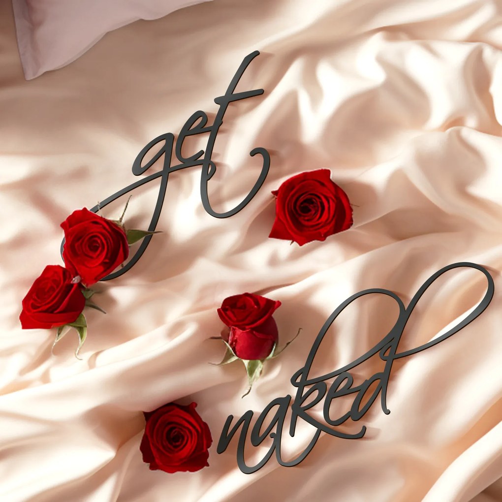 DUBLEZ | Inscripție din lemn pentru dormitor - Get Naked