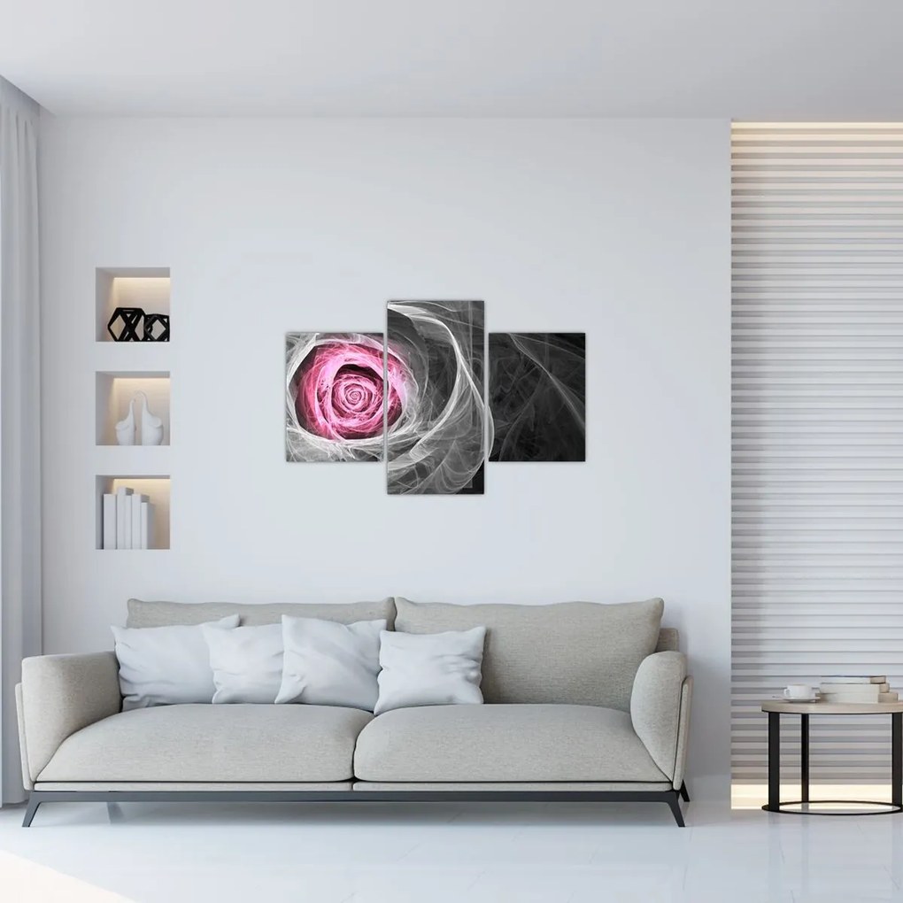 Tablou - Trandafir abstract, fucsia (90x60 cm)