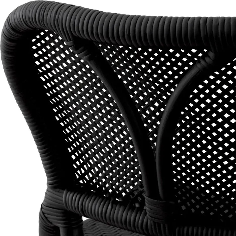 Scaun de bar din ratan design LUX, Colony negru