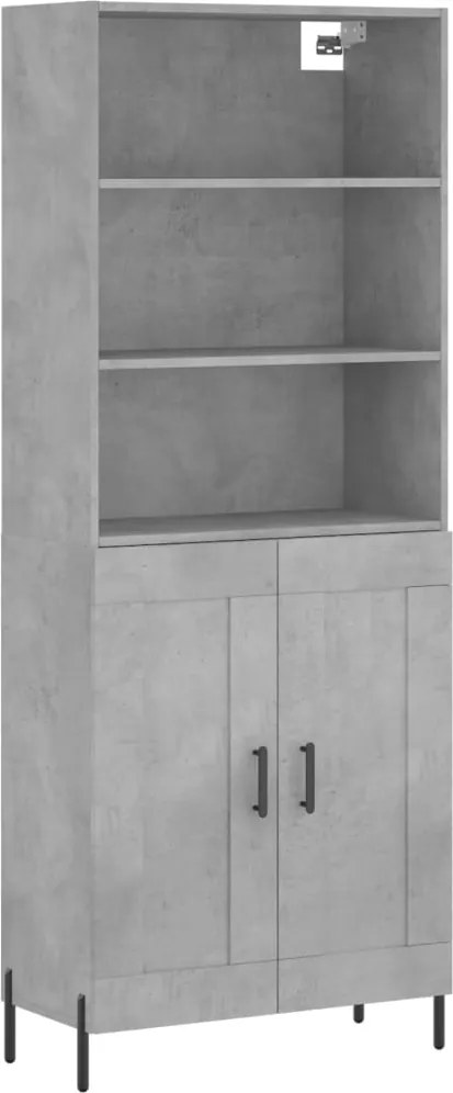 vidaXL Dulap înalt, gri beton, 69,5x34x180, lemn compozit