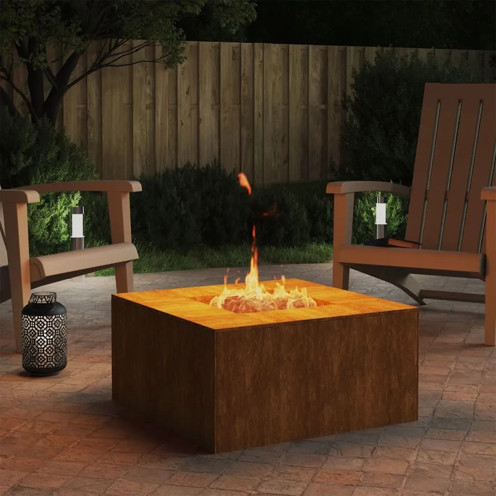 824541 vidaXL Vatră de foc, 60x60x30 cm, oțel corten