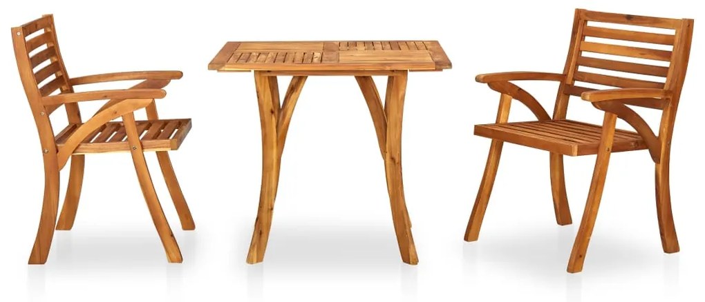 Set mobilier pentru gradina, 3 bucati, lemn masiv de acacia Patrat, 3
