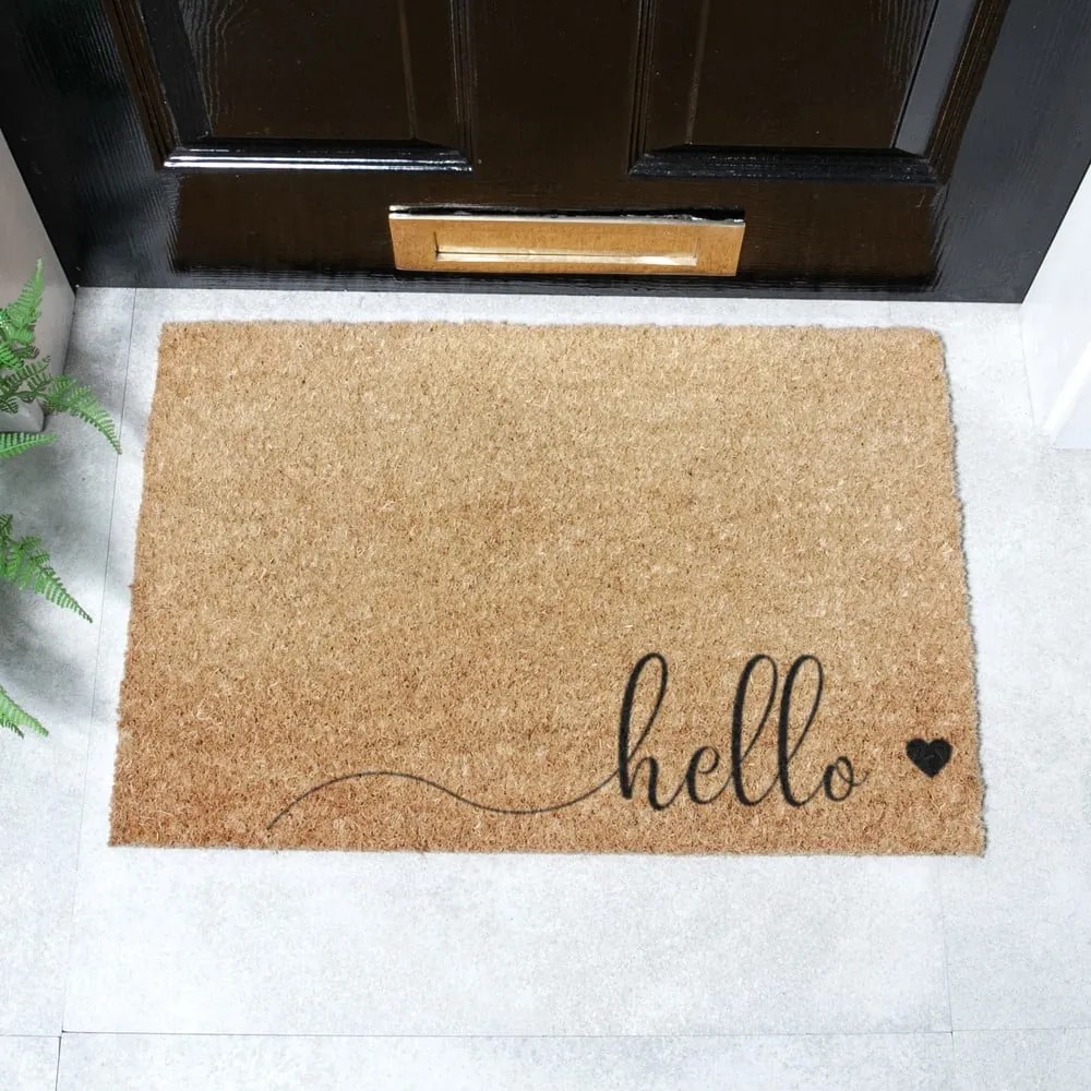 Covoraș de intrare din fibre de nucă de cocos 40x60 cm Hello Scribble – Artsy Doormats