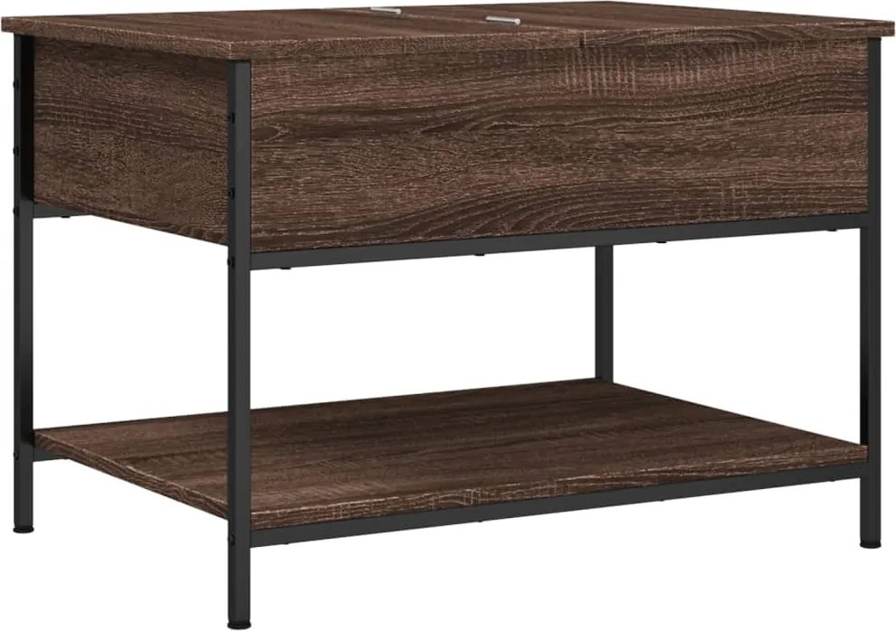 vidaXL Măsuță de cafea stejar maro 70x50x50 cm lemn prelucrat și metal