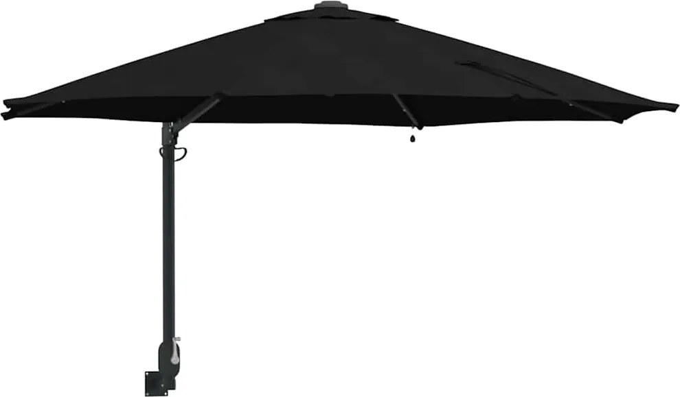 vidaXL Parasol de Grădină Negru 248 x 248 x 148 cm Poliester și oțel