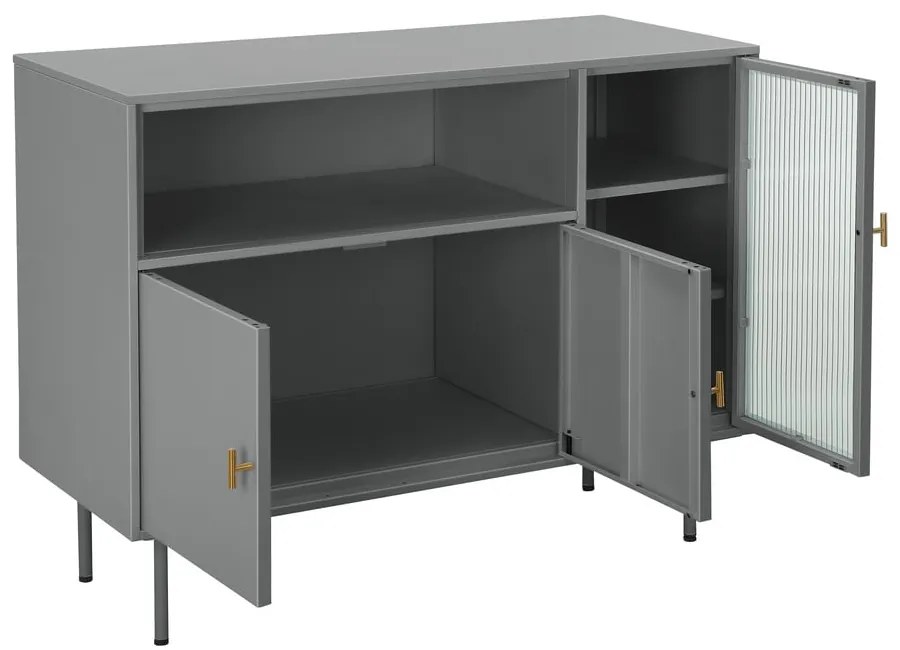 Vitrină gri din metal 104x80 cm Rosalie – Støraa