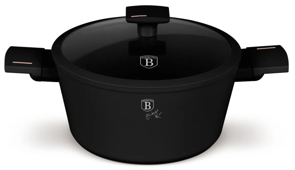 Oală cu capac 24 cm, 4.5 L Berlinger Haus BH 7087, Monaco Collection, strat de titan, curățare ușoară, elegantă