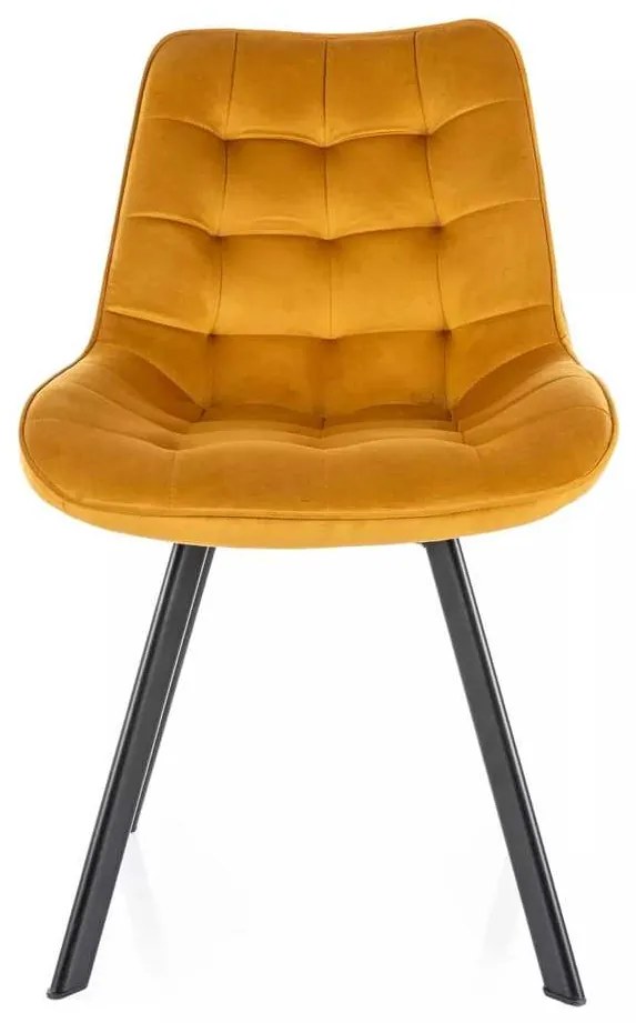 Scaun de bucătărie Albons Velvet, galben