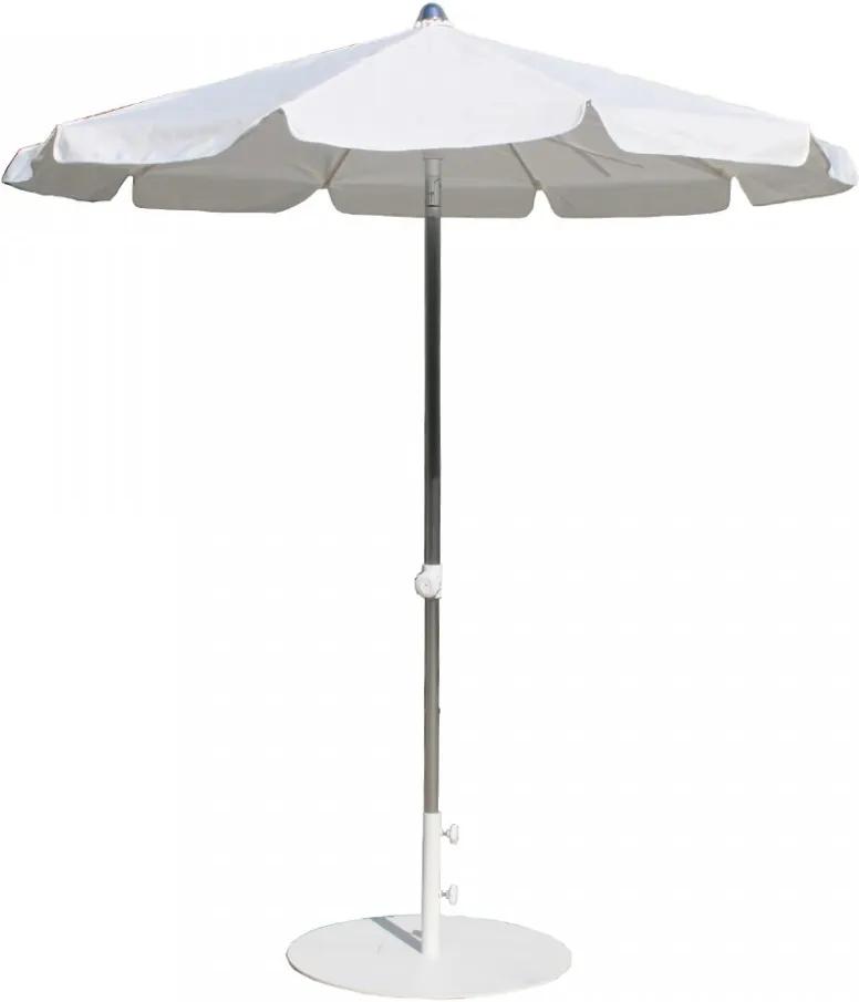 Umbrela rotunda MIAMI, 200 cm , argintiu/alb