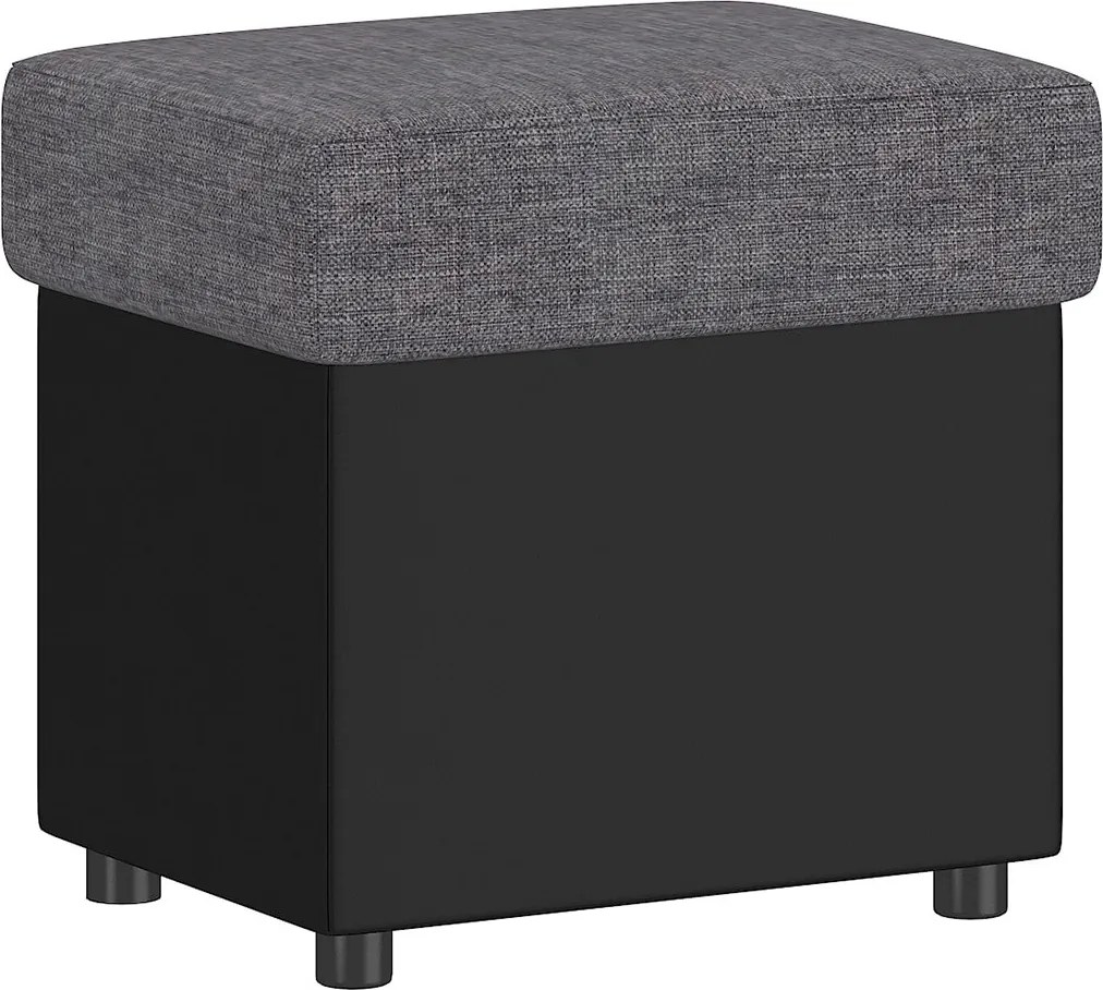 Taburet lemn masiv gri Gaultier 2 Negru/, 35 × 45 × 40 cm
