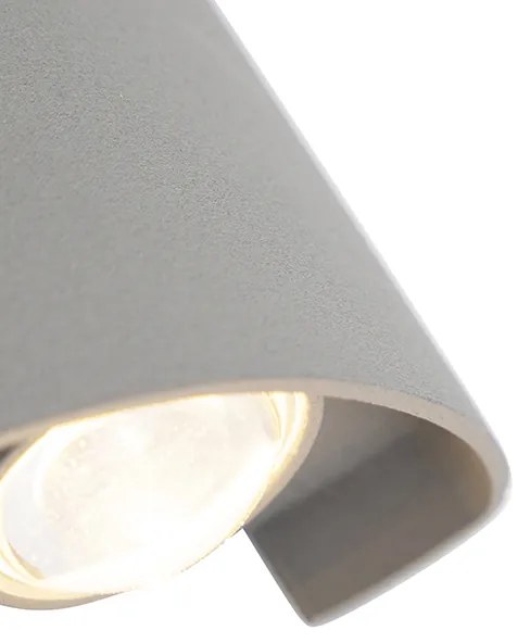 Aplica de perete de design argintiu cu LED-uri cu 2 lumini - Silly