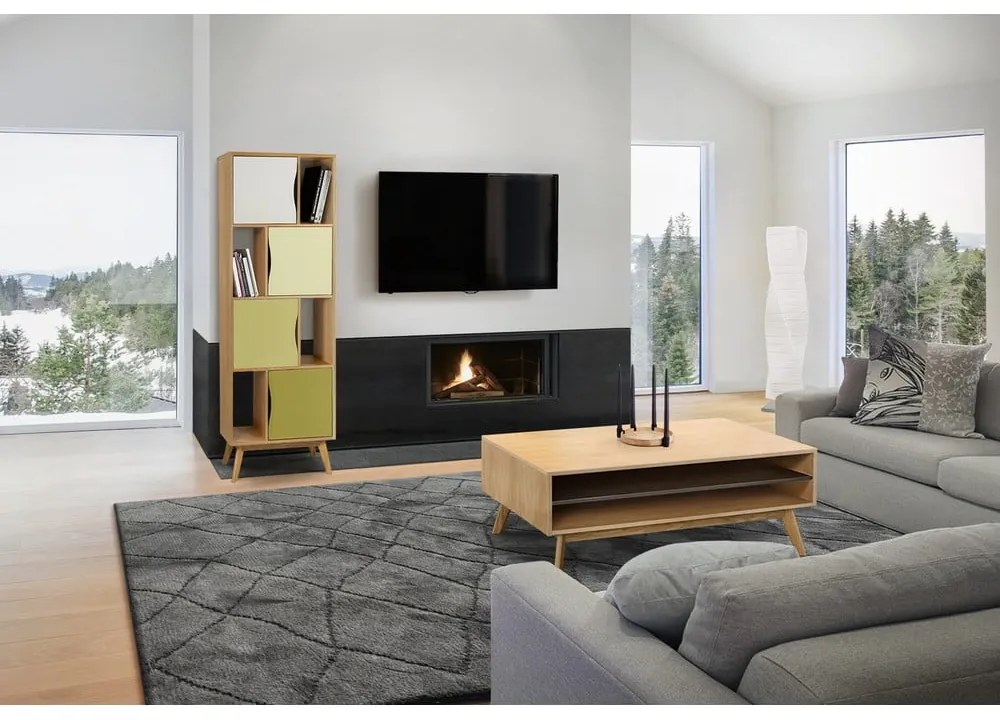 Bibliotecă Woodman Avon Narrow Olive, verde