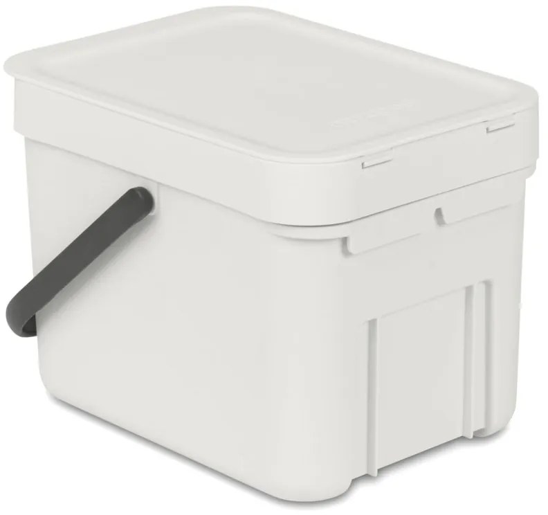 Brabantia Coș de colectare selectivă a deșeurilor Sort&Go 1005514, 6 l, Mâner, Montabil pe perete, Gri deschis