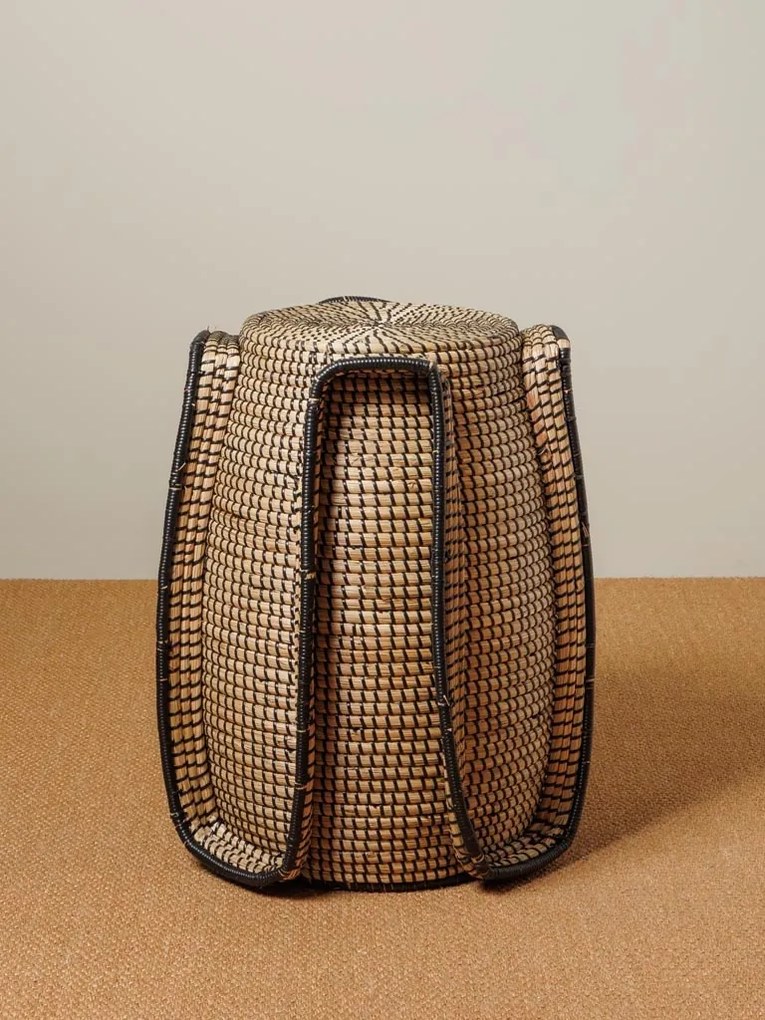 Taburet, din seagrass si metal, Quadrumac