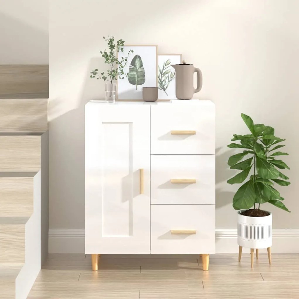 812228 vidaXL Dulap, alb extralucios, 69,5x34x90 cm, lemn compozit