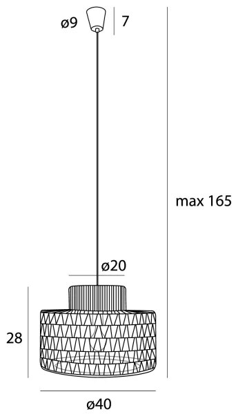Lustră pe cablu MAXLIGHT P0587 RAFFLE 1xE27/15W/230V d. 40 cm maro