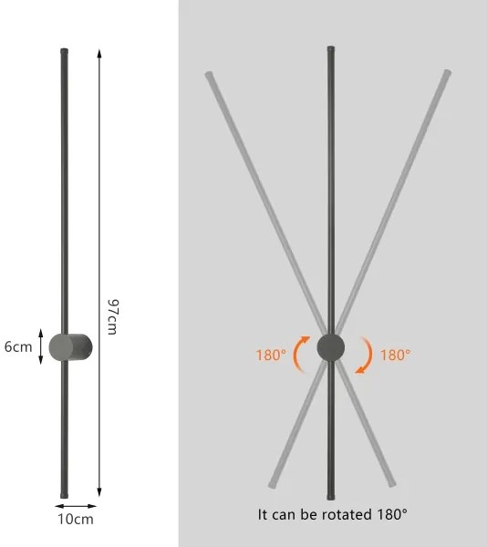Brilagi - Aplică LED de exterior AURA, 20W, 230V, 3000K, IP54, antracit
